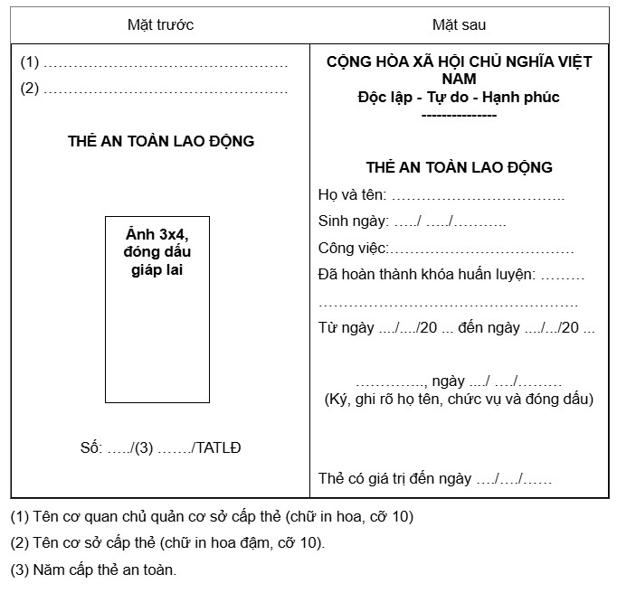 Thẻ an toàn lao động nhóm 3 là gì?
